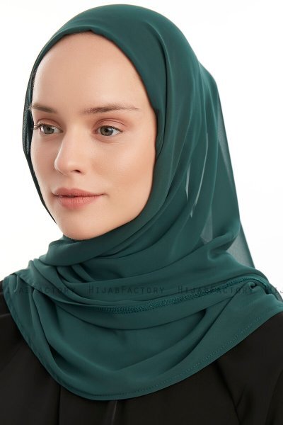 Eylem - Dunkelgrün One Piece Chiffon Hijab