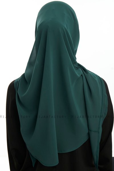 Eylem - Dunkelgrün One Piece Chiffon Hijab