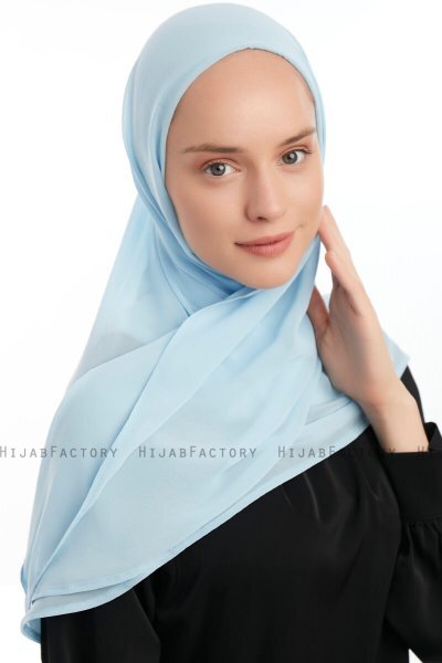 Eylem - Hellblau One Piece Chiffon Hijab