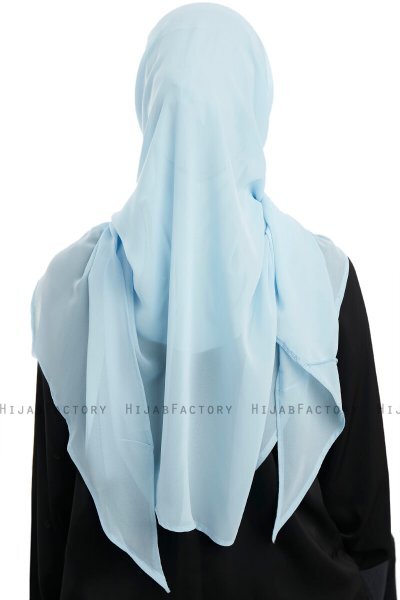 Eylem - Hellblau One Piece Chiffon Hijab