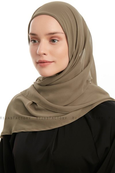 Eylem - Olivgrün One Piece Chiffon Hijab