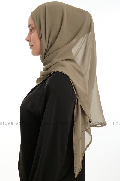Eylem - Olivgrün One Piece Chiffon Hijab
