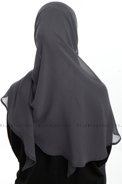 Eylem - Anthrazit One Piece Chiffon Hijab