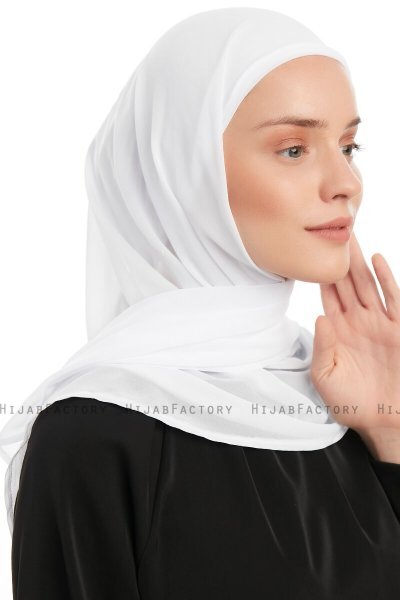 Sahar - Weiß One Piece Chiffon Hijab