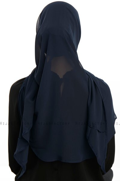Sahar - Navy Blau One Piece Chiffon Hijab