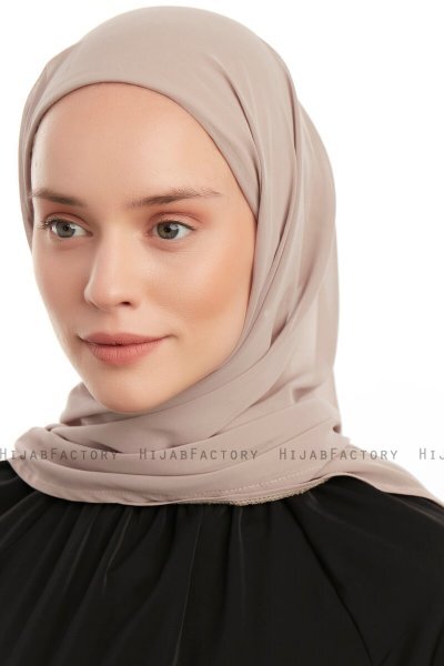 Sahar - Helltaupe One Piece Chiffon Hijab