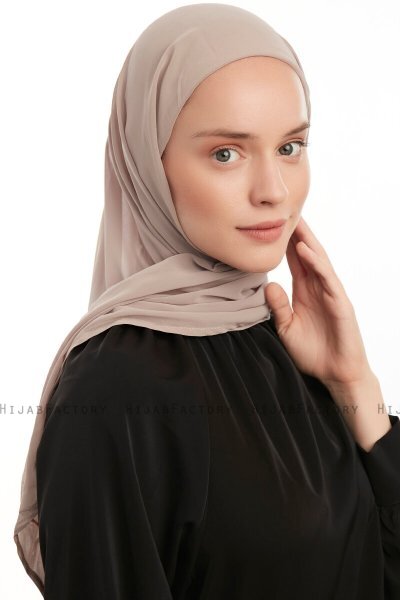 Sahar - Helltaupe One Piece Chiffon Hijab