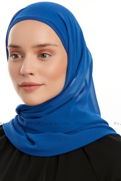 Sahar - Blau One Piece Chiffon Hijab