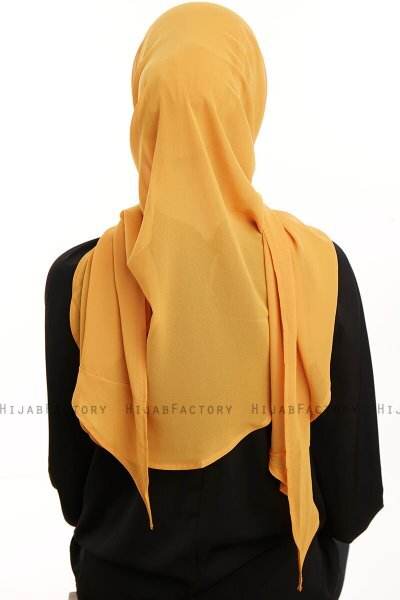 Sahar - Senf One Piece Chiffon Hijab