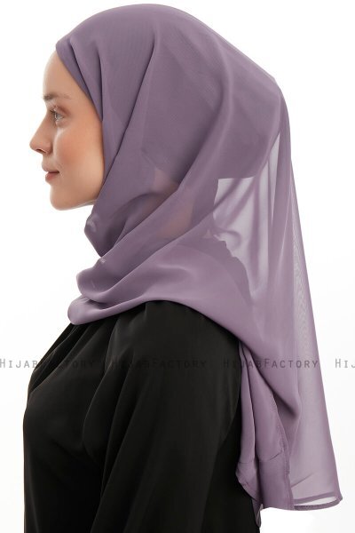 Sahar - Dunkelviolett One Piece Chiffon Hijab