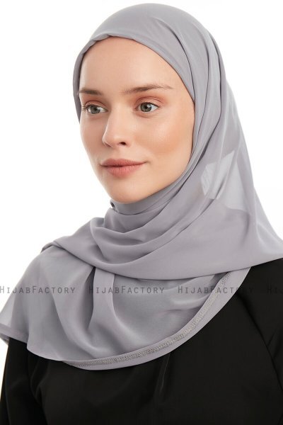 Sahar - Dunkelgrau One Piece Chiffon Hijab