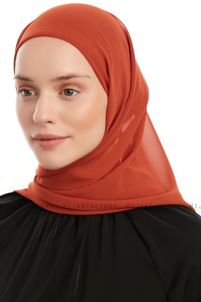 Sahar - Ziegelrot One Piece Chiffon Hijab