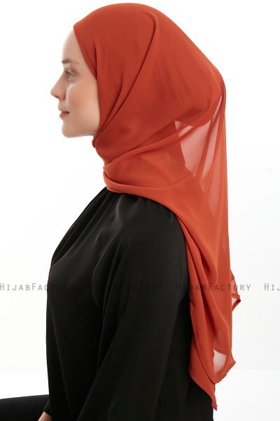 Sahar - Ziegelrot One Piece Chiffon Hijab
