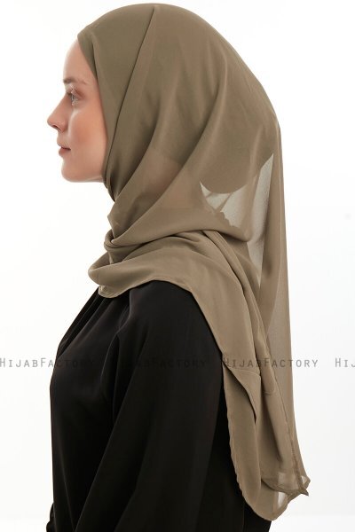 Sahar - Olivgrün One Piece Chiffon Hijab