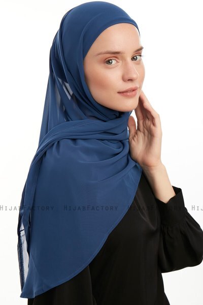 Sahar - Indigo One Piece Chiffon Hijab