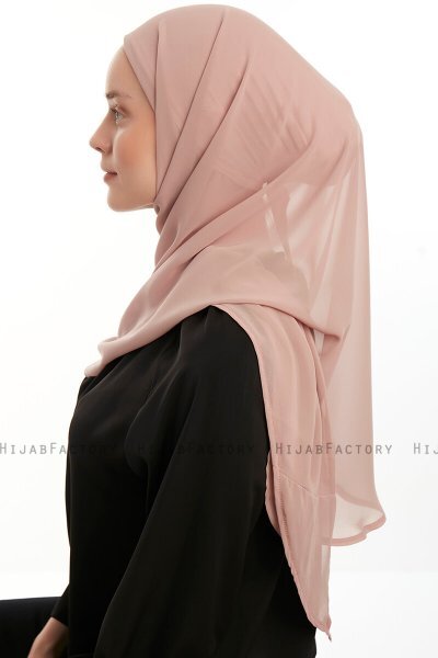 Sahar - Leichte Lachsfarbe One Piece Chiffon Hijab