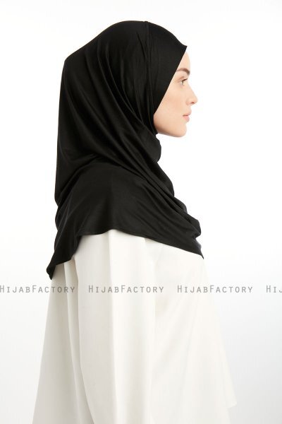 Feriha - Schwarz Viskose Turban Hijab