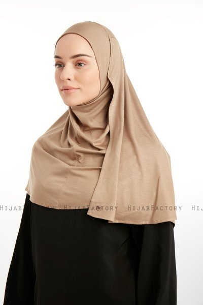 Feriha - Dunkeltaupe Viskose Turban Hijab