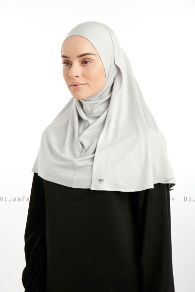 Feriha - Hellgrau Viskose Turban Hijab