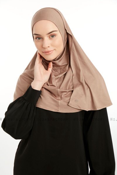 Feriha - Hellbraun Viskose Turban Hijab
