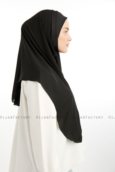 Bengi - Schwarz Micro Krep Turban Hijab