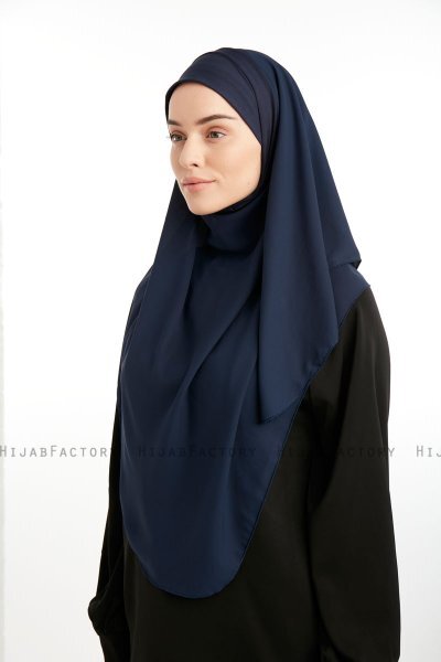 Bengi - Navy Blau Micro Krep Turban Hijab