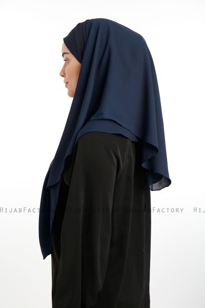 Bengi - Navy Blau Micro Krep Turban Hijab