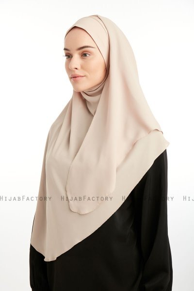 Bengi - Helltaupe Micro Krep Turban Hijab