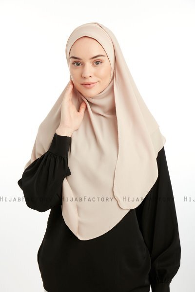 Bengi - Helltaupe Micro Krep Turban Hijab