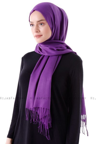 Demet - Dunkelviolett Pashmina Hijab