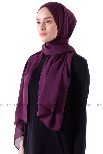 Hadise - Dunkelviolett Chiffon Hijab