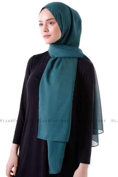 Hadise - Dunkelgrün Chiffon Hijab