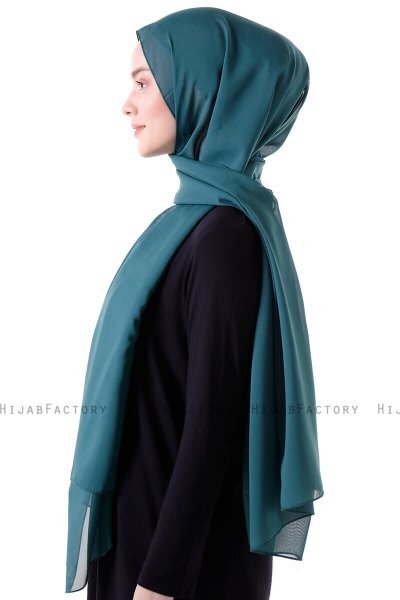 Hadise - Dunkelgrün Chiffon Hijab