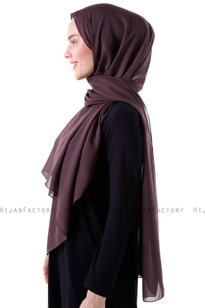 Hadise - Dunkelbraun Chiffon Hijab