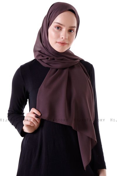 Hadise - Dunkelbraun Chiffon Hijab