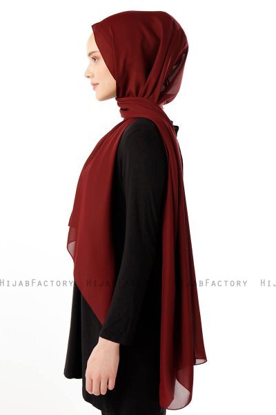 Hadise - Red Wine Chiffon Hijab