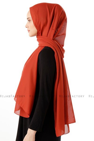 Hadise - Ziegelrot Chiffon Hijab