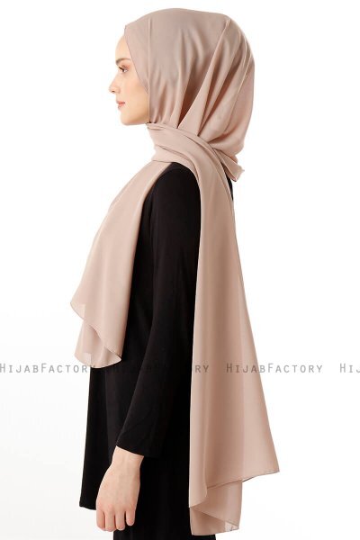 Hadise - Dunkel Beige Chiffon Hijab