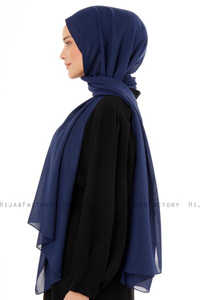 Esra - Navy Blau Chiffon Hijab