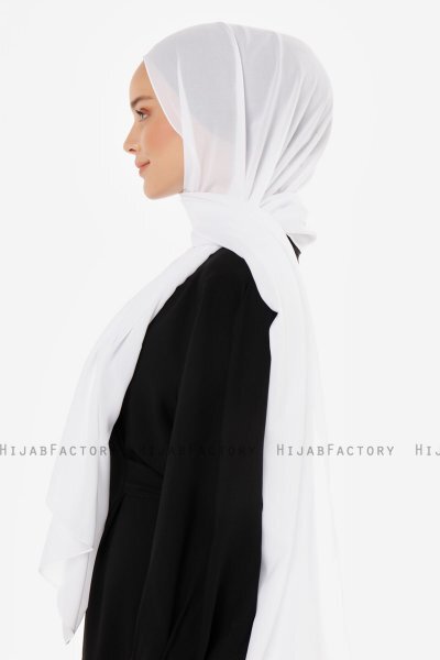 Esra - Weiß Chiffon Hijab