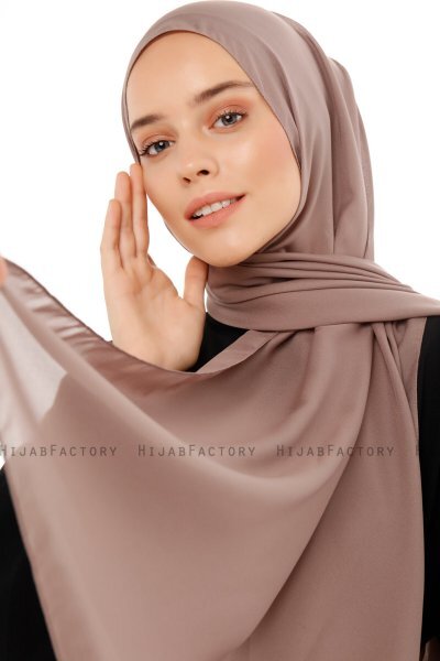 Esra - Dunkeltaupe Chiffon Hijab