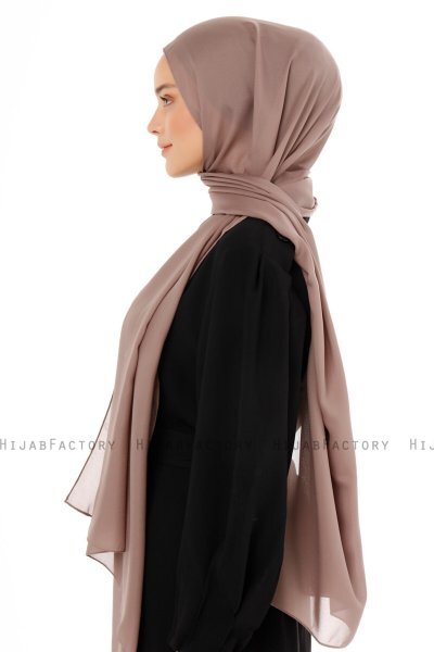 Esra - Dunkeltaupe Chiffon Hijab