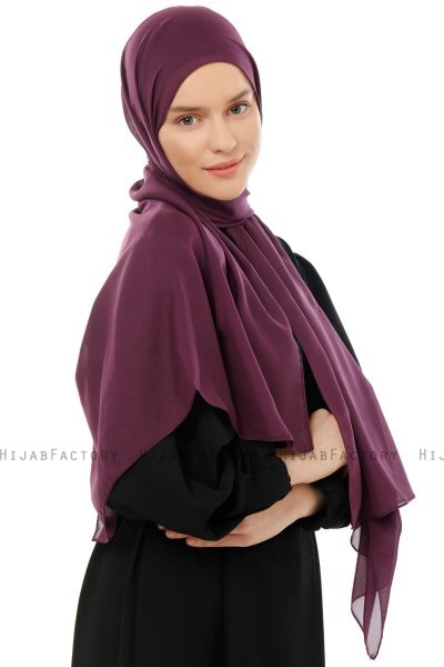 Esra - Dunkelviolett Chiffon Hijab