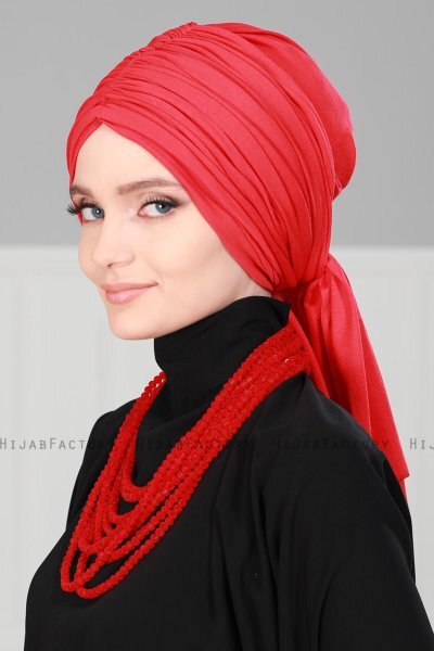 Amy - Rot Baumwolle Turban - Ayse Turban