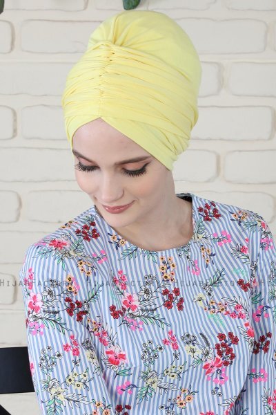 Amy - Gelb Baumwolle Turban - Ayse Turban