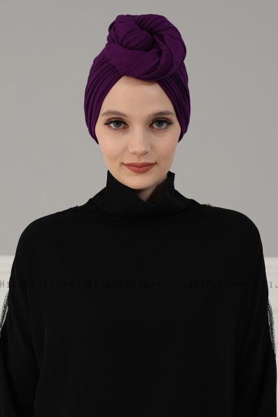 Amy - Lila Baumwolle Turban - Ayse Turban