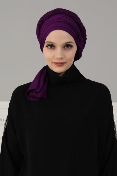 Amy - Lila Baumwolle Turban - Ayse Turban