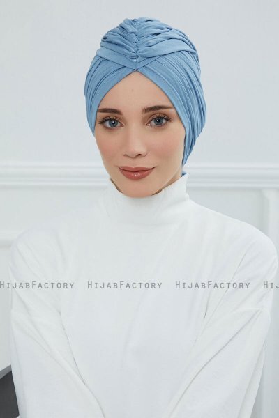 Amy - Sky Blue Baumwolle Turban