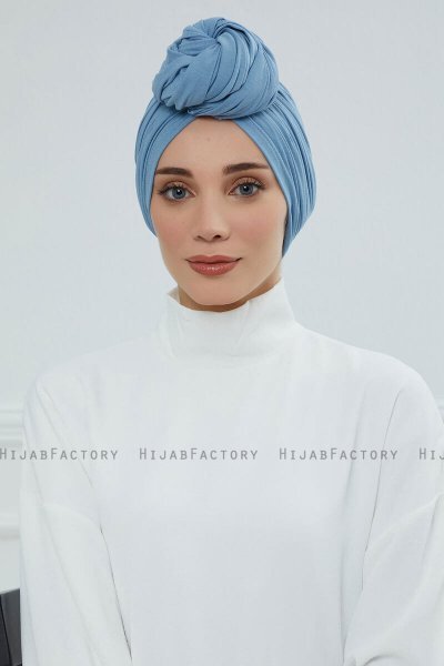 Amy - Sky Blue Baumwolle Turban