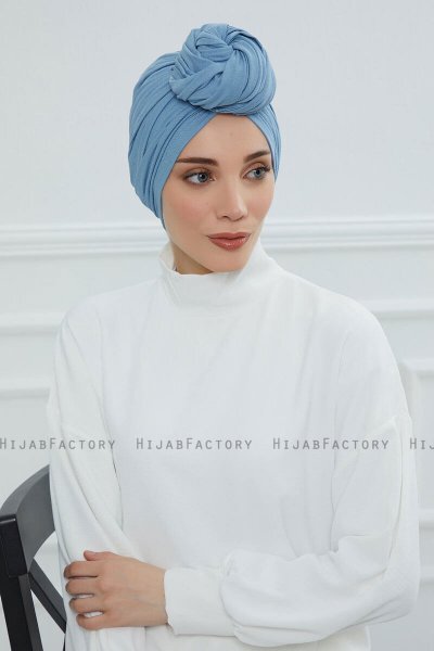 Amy - Sky Blue Baumwolle Turban